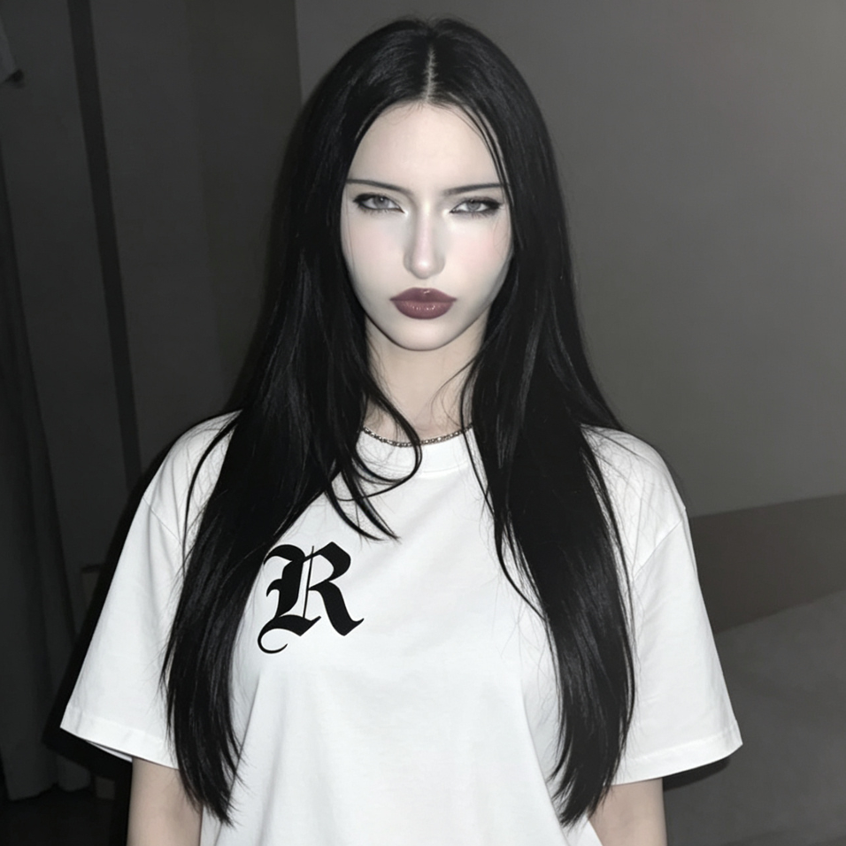 "NEVER STRESS" Oversized T-shirt (White)